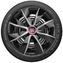 Jogo 4 Carlotas Esportiva Aro 13 Prime Fiat Palio Uno Preto/Prata A Pronta Entrega