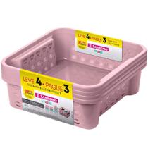 Jogo 4 Cesto Organizador Empilhável 1,6L Qualidade Sanremo Super Oferta