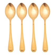 Jogo 4 Colheres Dourada de Mesa Sopa Jantar Victoria Gold Inox Fratelli