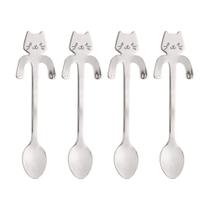 Jogo 4 Colheres Inox para Chá Gatinho Prata 28876 Bon Gourme - Bon Gourmet
