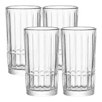 Jogo 4 Copo Alto de Vidro Lapidado Transparente para Água e Drinks Cristalle Haüskraft 385ml Jogo 4 Copo Alto de Vidro Lapidado Transparente para Água e Drinks Cristalle Haüskraft 385ml