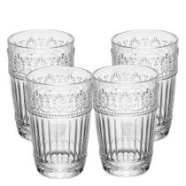 Jogo 4 Copo de Cristal para Água Suco Mauve 350ml Transparente Wolff