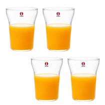 Jogo 4 Copos 250ml Vidro Suco Chá Cerveja Chocolate Iittala