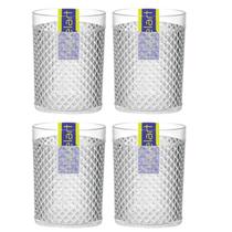 Jogo 4 Copos Acrílico Crystal Diamante 490ML
