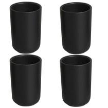 Jogo 4 Copos Altos 110ml Cerâmica Stoneware Neo Preto Matte Jogo 4 Copos Altos 110ml Cerâmica Stoneware Neo Preto Matte