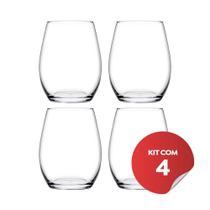 Jogo 4 Copos Baixo de Vidro Cor Transparente Lira Class Home 440ml