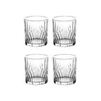 Jogo 4 Copos Baixos em Cristal Para Água, Suco, Drinks 310ml