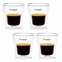 Jogo 4 Copos Café Licor Chá Shots Parede Dupla 100ml Bugatti