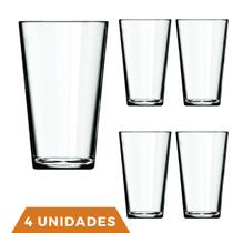 Jogo 4 Copos Cairo 350ml Agua Vidro Transparente Suco Nadir