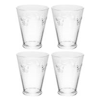 Jogo 4 Copos de Água Lines Butterfly em Vidro Transparente Wolff 350ml Jogo 4 Copos de Água Lines Butterfly em Vidro Transparente Wolff 350ml