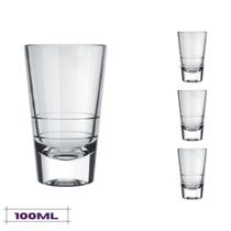 Jogo 4 Copos de Shot 100ml Caninha Dose Tequila Whisky