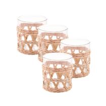 Jogo 4 Copos De Vidro Água Suco Drinks Resistente Luxo Jogo 4 Copos De Vidro Água Suco Drinks Resistente Luxo