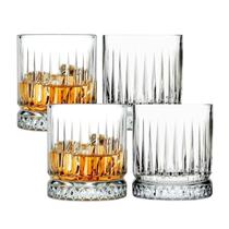 Jogo 4 Copos De Vidro Baixo Luxo Para Whisky Drink Água 335ml Bar