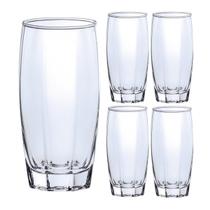 Jogo 4 Copos Luxo Flórida Vidro Transparente 370ml Praticasa