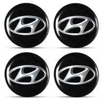 Jogo 4 Emblema Adesivo Calota Hyundai Resinado - 48mm - Outlet Car