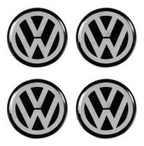 Jogo 4 Emblema Adesivo Calota Vw Fox Voyage Resinado - 48mm