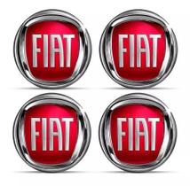 Jogo 4 Emblema Calota Fiat Vermelho Resinado 48MM Jogo 4 Emblema Calota Fiat Vermelho Resinado 48MM
