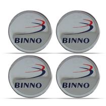 Jogo 4 Emblema Roda Binno Prata 51mm.