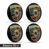 Jogo 4 Emblema Roda Porsche 55mm