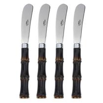 Jogo 4 Espatulas Bambu inox cabo estilo bambu escuro - Dynasty