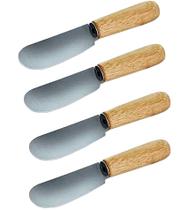 Jogo 4 Espátulas Inox Com Cabo Madeira Jogo 4 Espátulas Inox Com Cabo Madeira