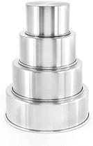 Jogo 4 Forma Assadeira Redonda Alta Bolo 10-15/20-25 x 10 cm Altura Alumínio Jogo 4 Forma Assadeira Redonda Alta Bolo 10-15/20-25 x 10 cm Altura Alumínio