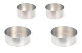 Jogo 4 Formas de Bolo Redondas Alta Confeiteiro Alumínio 24, 28, 30 e 35 cm