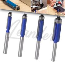 Jogo 4 Fresa Reta Para Madeira Com Rolamento Tupia 6mm Profissional Jogo 4 Fresa Reta Para Madeira Com Rolamento Tupia 6mm Profissional