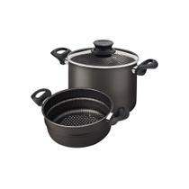 Jogo 4 Funções Paris em Alumínio Antiaderente Starflon Max Chumbo com Tampa de Vidro - Tramontina Jogo 4 Funções Paris em Alumínio Antiaderente Starflon Max Chumbo com Tampa de Vidro - Tramontina