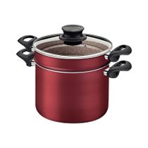 Jogo 4 Funções Tramontina Paris Antiaderente Starflon Max Vermelho com Tampa de Vidro