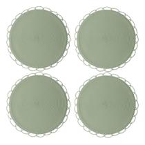 Jogo 4 Lugar Americano Redondo de Polipropileno Verde 38cm Wolff Jogo 4 Lugar Americano Redondo de Polipropileno Verde 38cm Wolff