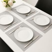 Jogo 4 Lugar Americano Retangular Mesa PVC Cinza Claro Executivo 30x45cm Em Casa Tem