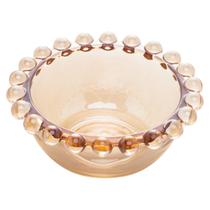 Jogo 4 mini bowls 9 cm para sobremesa de cristal âmbar Pearl Wolff - 28230