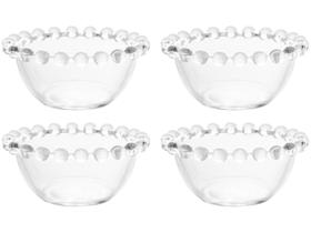 Jogo 4 mini bowls 9 cm para sobremesa de cristal transparente Pearl Wolff - 27896