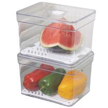 Jogo 4 Organizador de Geladeira 3,8L Acrílico Tampa Conserva Alimentos - PLASTUTTI Jogo 4 Organizador de Geladeira 3,8L Acrílico Tampa Conserva Alimentos - PLASTUTTI