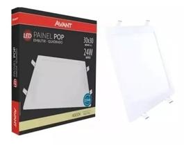 Jogo 4 Painel Luminaria Embutir Led 24w 29x29 Neutro 4000k