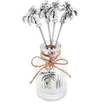 Jogo 4 Palitos para Petisco Palmeira Zamac Suporte de Vidro - Rj Jogo 4 Palitos para Petisco Palmeira Zamac Suporte de Vidro - Rj