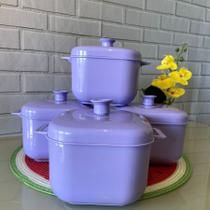 Jogo 4 Panelas Caçarola Lilas Para Microondas Freezer 1,5 Litros Com Saída De Vapor Ideal Plásticos Jogo 4 Panelas Caçarola Lilas Para Microondas Freezer 1,5 Litros Com Saída De Vapor Ideal Plásticos