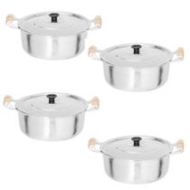 Jogo 4 Panelas Grande Alumínio Batido Fundido Grosso 26 - 28 - 30 - 32