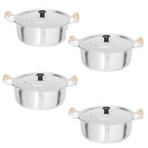Jogo 4 Panelas Grande Alumínio Batido Fundido Grosso 26, 28, 30, 32CM