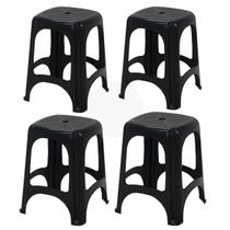 Jogo 4 PeÇas Banqueta Niteroi Preta Plastico Tramontina Jogo 4 PeÇas Banqueta Niteroi Preta Plastico Tramontina