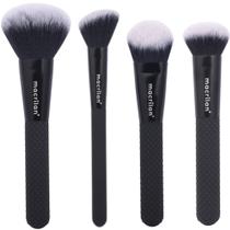 Jogo 4 Pincéis Maquiagem Noir Macrilan Profissional Premium P/ Pó Base Blush Jogo 4 Pincéis Maquiagem Noir Macrilan Profissional Premium P/ Pó Base Blush