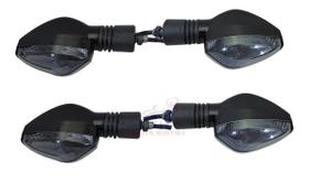 Jogo 4 Piscas Seta Mini Lente Fume Nxr Bros 2014 Universal Cg Titan Fan 125 150 Ate 2013 Cbx 250 Twister Cb 300 Xre 300
