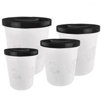 Jogo 4 Potes Altos Plásticos Paris Fosco Porta Mantimentos Copos com Tampa Pote Redondo Organizador Alimentos Bebidas Jogo 4 Potes Altos Plásticos Paris Fosco Porta Mantimentos Copos com Tampa Pote Redondo Organizador Alimentos Bebidas