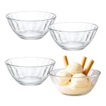Jogo 4 Potes De Sobremesa Tigela Bowl Taça De Vidro 250ml