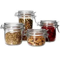 Jogo 4 Potes Herméticos Vidro Porta Mantimentos Mimo Style