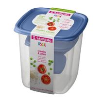 Jogo 4 Potes Plásticos Herméticos 200ml - 800ml - 1,7L - 4,5L Jogo 4 Potes Plásticos Herméticos 200ml - 800ml - 1,7L - 4,5L
