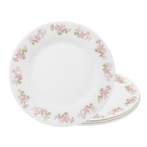 Jogo 4 Prato de Sobremesa de Vidro Flowers Pink 20cm Em Casa Tem