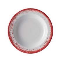 Jogo 4 Prato Fundo 23cm Porcelana Schmidt Nevoa Vermelho