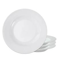 Jogo 4 Prato Fundo Branco Melanina Resistente Fratelli 22,5cm